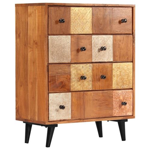 Non Communiqué Brun Vidaxl Commode À Tiroirs 60X30x75 Cm Bois D'acacia Massif