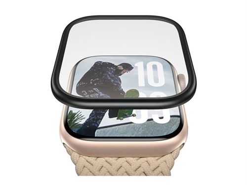 PANZER GLASS PanzerGlass - Protection d'&eacute;cran pour montre intelligente - m&eacute;tallique - verre - couleur de cadre noir - pour Apple Watch (46 mm) 
