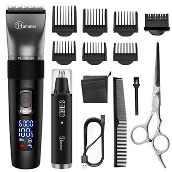 Tondeuse Hatteker 5 En 1 Sans Fil - Pour Cheveux, Barbe, Nez, Oreilles - Neuf