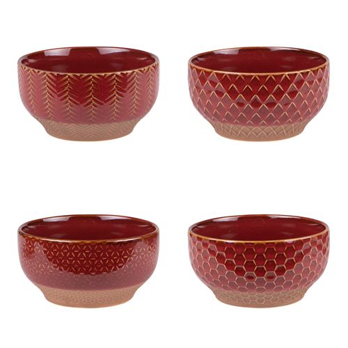Table Passion Rouge Coffret De 4 Coupelles Jaspe 12 Cm - Image 3