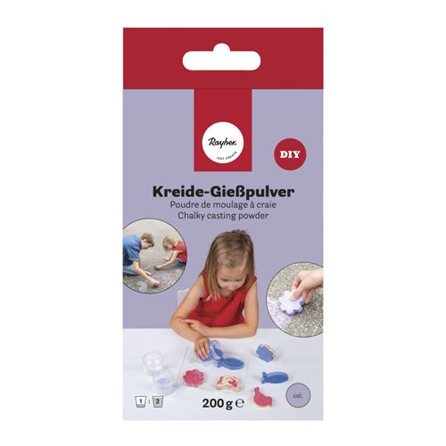 Poudre de moulage pour fabriquer sa craie 200 g - rose - Rayher