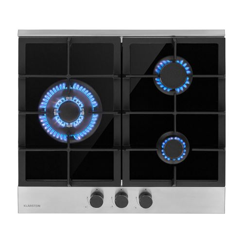 Plaque De Cuisson À Gaz Alchemist 3, 3 Feux, Brûleur En Aluminium, Verre Céramique