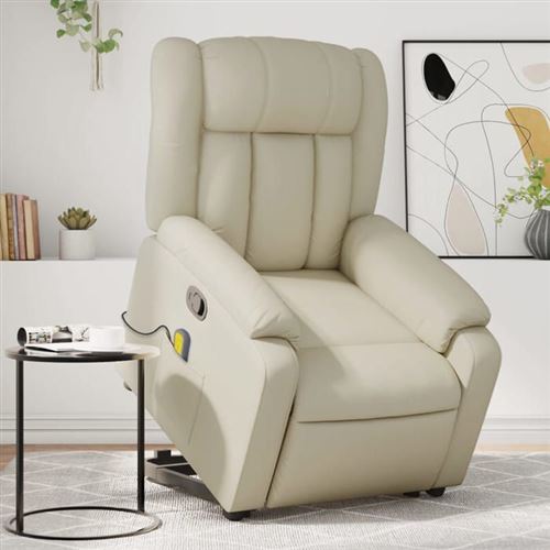 Non Communiqué Beige Vidaxl Fauteuil De Massage, Relaxation Similicuir Crème