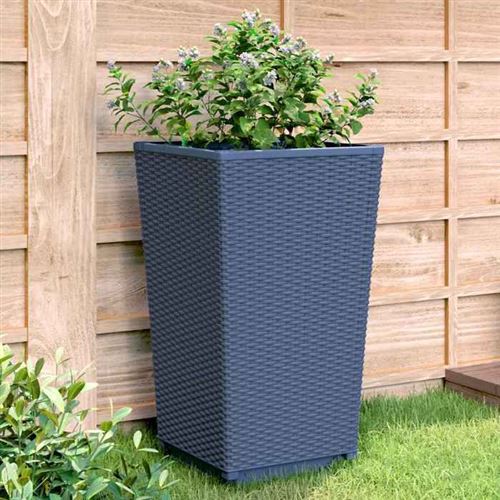 Vidaxl Bleu/Gris Jardinières 2 Pcs, Bacs À Fleurs, Pots À Plantes, Boîtes À Fleurs Jardin Terrasse Patio Extérieur, 367846 - Image 3