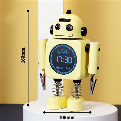 14€02 sur Réveil Enfant VORMOR avec Mini Horloge Numérique LCD Forme de  Robot - Jaune, Montre, Top Prix