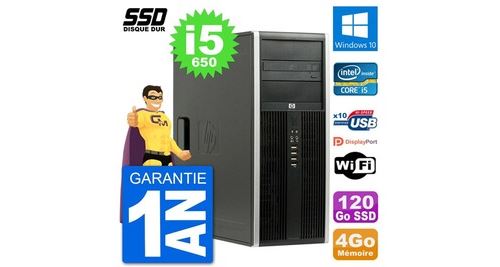 Pc tour hp 8100 elite intel core i5-650 ram 4go ssd 120go windows 10 wifi