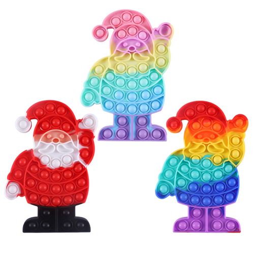 Push Pop It Fidget Ti-smart™ Silicone [Santa Claus] Multi-couleurs Anti Stress Bubble Toys