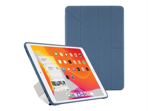Pipetto Origami - Étui à rabat pour tablette - polyuréthane, polyuréthanne thermoplastique (TPU) - marine - 10.2 - pour Apple 10.2-inch iPad (7ème génération)