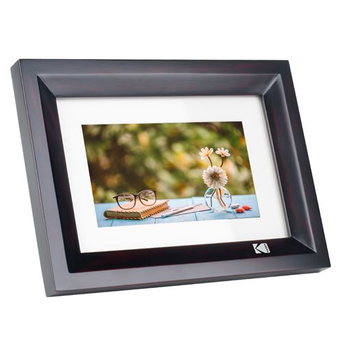 KODAK RDPF-700 - Cadre Photo Numerique 7 Pouces, Écran Haute Resolution 1024x600, Cadre Bois Decoratif, Diaporama Automatique, Reglage Luminosite, Programmation Marche/Arrêt, USB & Carte SD