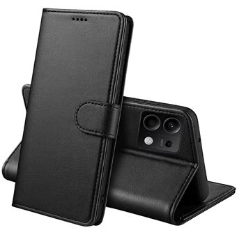 Coque pour Xiaomi Redmi Note 13 5G - Portefeuille Noir Rabat Clapet Aimanté Rangement Cartes Phonillico® - 1