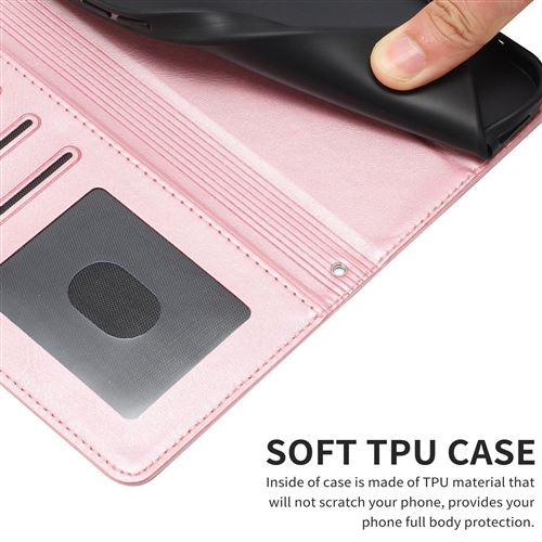 Coque Portefeuille Oukitel C59 + 2 Verres Trempés - Cuir PU à Rayures - Protection Complète élégante - 3