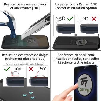 Vitre de protection teintée Anti-Espions - iPhone X - TM Concept®