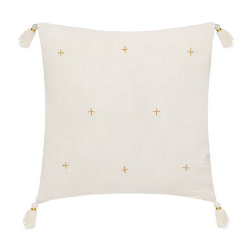 Non Communiqué Ivoire Atmosphera Créateur D'intérieur - Coussin Déco À Pompons "Millo" 40X40cm