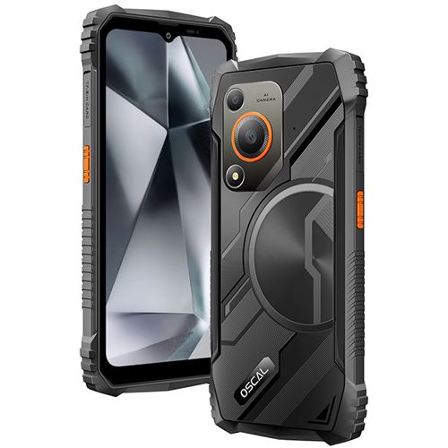 Oscal MARINE 1 Téléphone Portable Incassable 12Go+128Go-SD 2To 6.56 90Hz Gemini AI 2.0 5100mAh Android 15 Double SIM 4G GPS - Noir