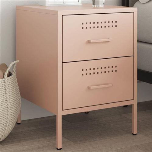 Vidaxl Rose Table De Chevet Industrielle - Image 3