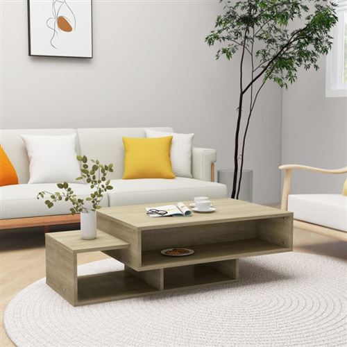 Vidaxl table basse ch&ecirc;ne sonoma 105x55x32 cm agglom&eacute;r&eacute;