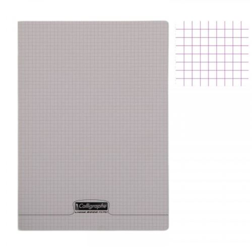  Cahier - A4 (21x29,7cm) - Petits carreaux - 96 pages - Polypro - Gris 