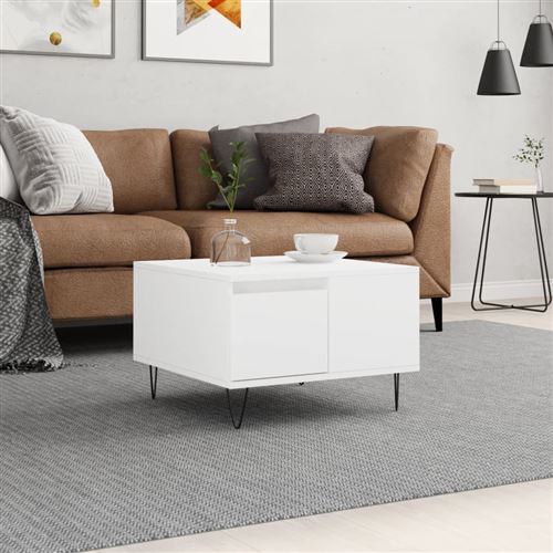 Vidaxl Blanc Table Basse 55X55 - Image 3