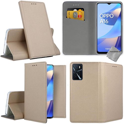 Housse Portefeuille à Rabat Pour Oppo A16/A16s/A54s - Bleu Nuit Similicuir - Neuf