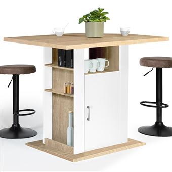 Isola Centrale Cucina UGO 110 Cm – Piano In Legno Grigio/Bianco Con Contenitori - 3