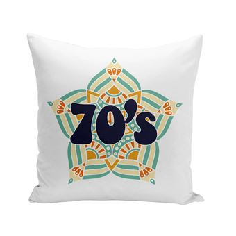 Fabulous Coussin blanc 70's Retro [40x40 cm] - 1
