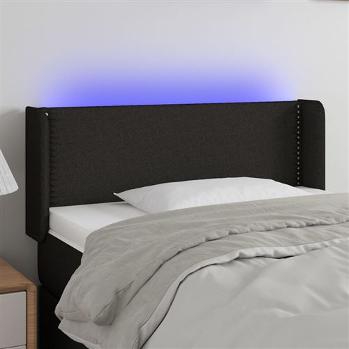 vidaXL Tête de lit à LED Noir 103x16x78/88 cm Tissu3123088