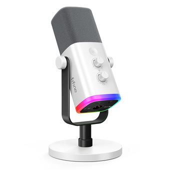FIFINE Dynamic Microphone USB/XLR avec Mute Tactile, Prise Casque et Contrôles I/O Ampligame AM8 - Noir - 1