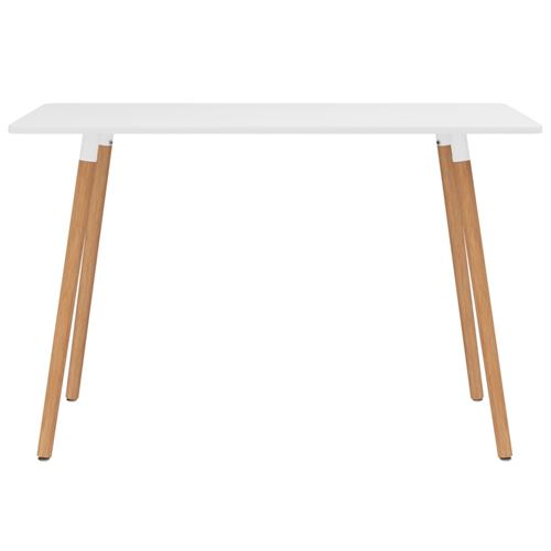 vidaXL Table de salle à manger Blanc 120x60x75 cm Métal