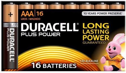 Duracell : 16 piles AAA (LR3) Plus