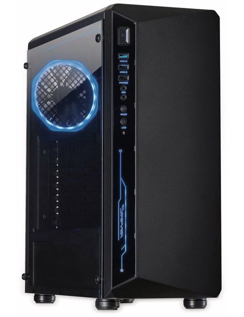 Inter-Tech C-3 Saphir - Tour - ATX - pas d'alimentation (ATX) - noir - USB/Audio