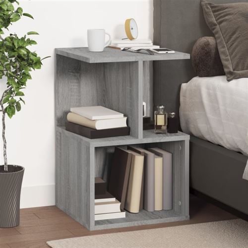 Non Communiqué Sonoma Gris Table De Chevet 35X35x55 Cm Bois D Ingénierie