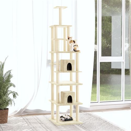 Meilleurs prix pour vidaXL Arbre à chat avec griffoirs en sisal Crème 216 cm