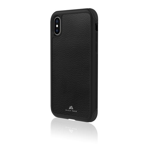 Coque Robust Real Leather pour iPhone Xs d'Apple, Noir