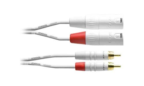 Cordial Intro CFU MC-SNOW - Câble audio - XLR mâle pour RCA mâle - 1.5 m - blanc
