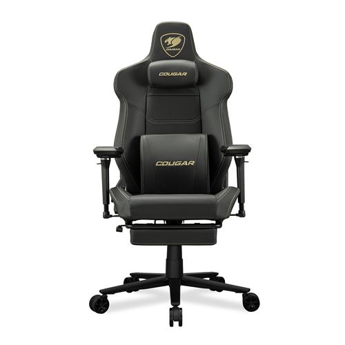  Fauteuil gaming - Cougar Gaming - ARMOREVOM - Noir/dor&eacute; - Repose-Pieds R&eacute;tractable - Accoudoirs 5D - Jusqu'&agrave; 155&deg; - Cuir PVC 