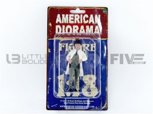Voiture Miniature de Collection AMERICAN DIORAMA 1-18 - FIGURINES Race Day II Figurine II - Beige / Black - 76296