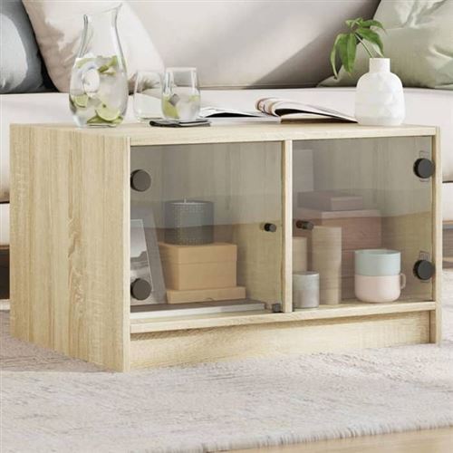 Vidaxl Table Basse - Chêne Sonoma Avec Vitres - Image 3