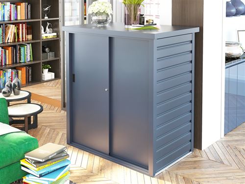 Abri de jardin/Armoire métallique avec porte coulissante, 1,25x0,8x1,31m, ProShed®, Anthracite