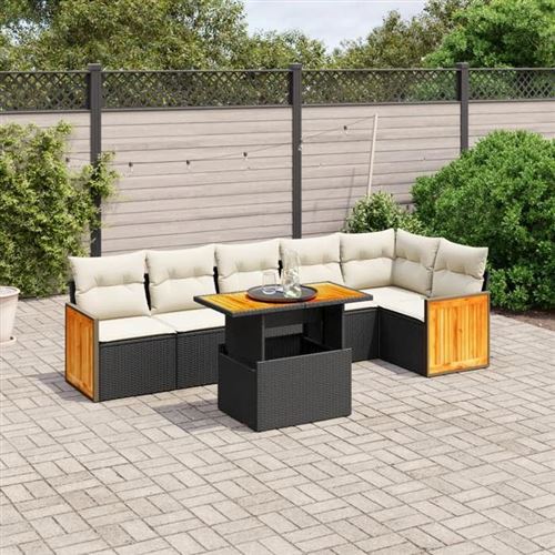 VIDAXL - Salon de Jardin - 7 Pièces - Noir - Image 2