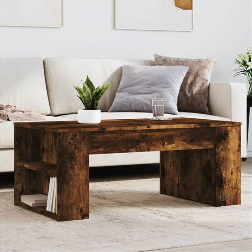 VIDAXL - Table basse - Bois d'ingénierie - Fumé - 102 x 55 x 42 cm - Image 2