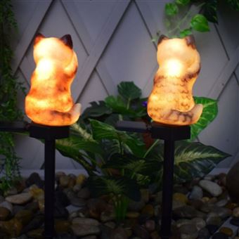 13€74 sur Lampe solaire exterieur FONGWAN Lumières LED en résine de chat  avec piquet pour le jardin, la pelouse, les chemins et les décorations de  jardin-B - Luminaires extérieur - Achat 