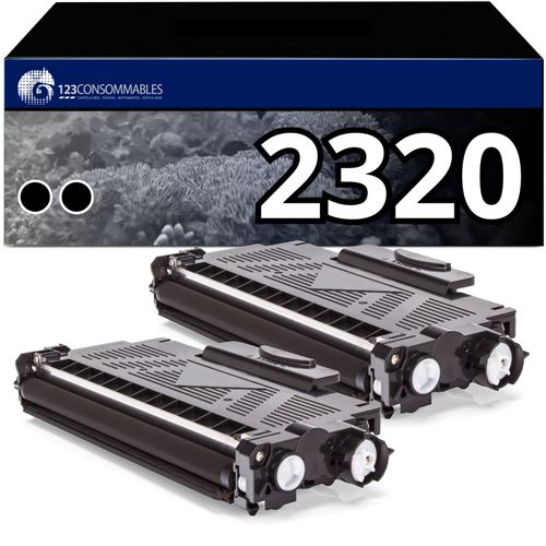 Non Communiqué Noir Pack 2 Toners Compatibles Brother Tn-2320