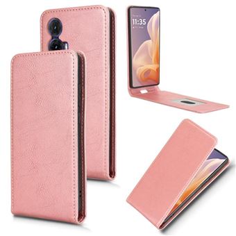 Coque pour Motorola Moto G85 5G Étui de Protection en Cuir à Rabat Vertical de Luxe avec Fente pour Carte ZURSANA Rose - 1