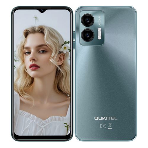 Smartphone Oukitel C36 Vert : 6.52 , 8Go+256 Go + 1To, 5150mAh, Android 14, Dual SIM 4G,Téléphone Portable-199g