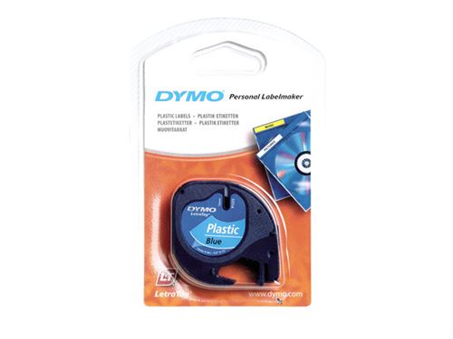 DYMO LetraTAG - Plastique - bleu - Rouleau (1,2 cm x 4 m) 1 cassette(s) ruban - pour LetraTag LT-100H, LT-100T, QX50, XR