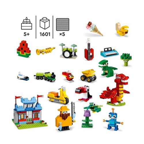LEGO Classic 11020 Construire Ensemble, Boite de Briques pour Creer un  Chateau, Train, etc - Maquette - Achat & prix
