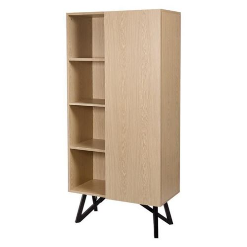 Bibliotheque 1 porte 3 etageres - L 80 x P 41,5 x H 160 cm - STARLIGHT