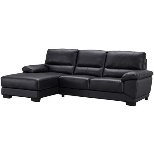Canape dangle gauche - 3 places - Cuir et simili noir - Contemporain - NEWTON