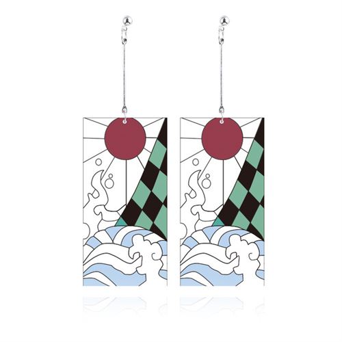 Boucles d'oreilles pour femmes Tueur de démons en acrylique cosplay anime, une paire (A3)