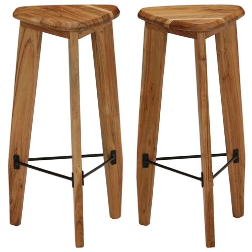 vidaXL Tabourets de bar 2 pcs Bois d'acacia massif